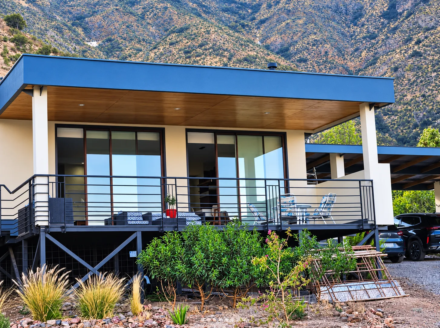 Terraza con vista a la cordillera, obra ejecutada por Constru North